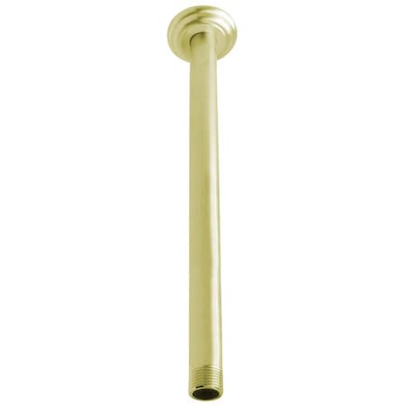 Westbrass 1/2" IPS x 12" Ceiling Mounted Shower Arm W/ Flange in Polished Brass D3612A-01